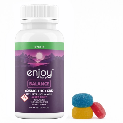 enjoy hemp mixed fruit balance thc+cbd gummies 625mg