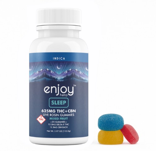 enjoy hemp live rosin delta 9 thc+cbn gummies sleep 625mg