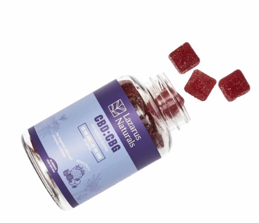 lazarus naturals mixed berry cbd+cbg gummies 10 count