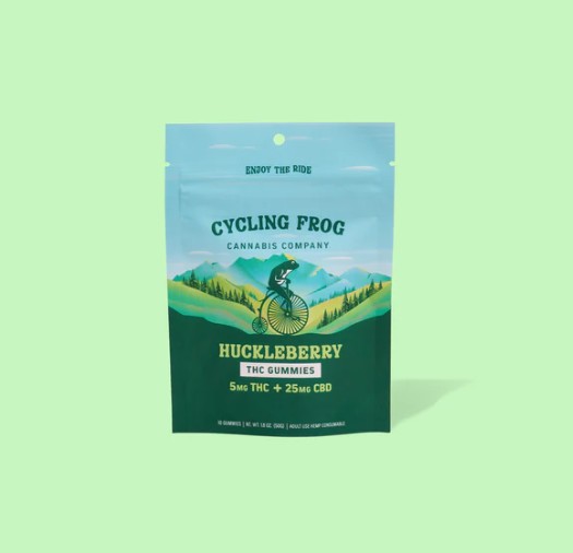 cycling frog huckleberry thc+cbd gummies 10 count