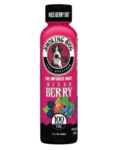 smoking dog thc shot mixed berry 100mg