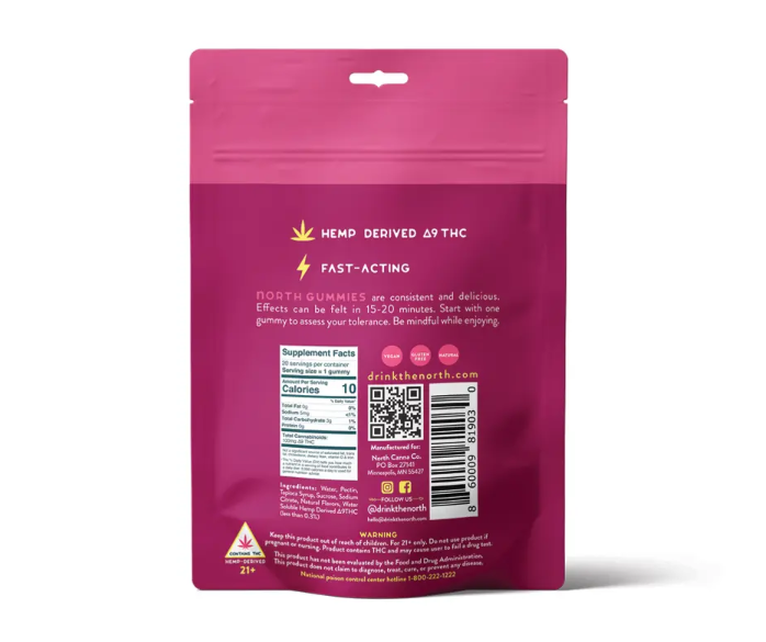 north canna co. thc gummies strawberry 100mg (copy)