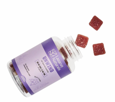lazarus naturals cbd+thc unwind gummies black currant 10 count