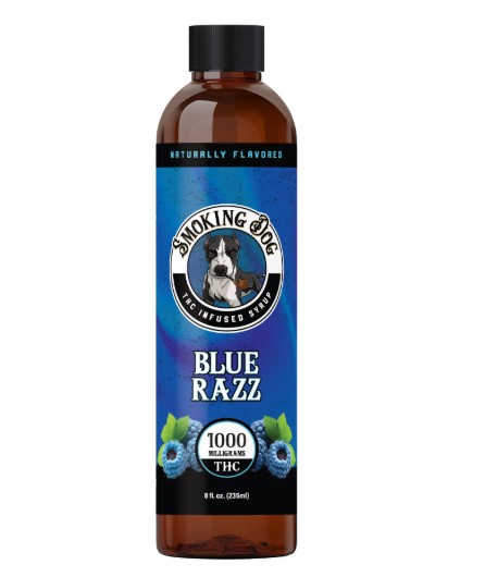 smoking dog thc syrup blue razz 1000mg