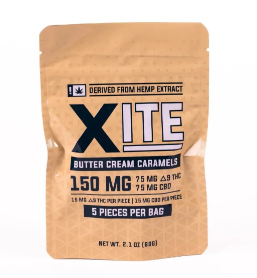 xite d9+cbd 5 pack butter cream caramel 150mg