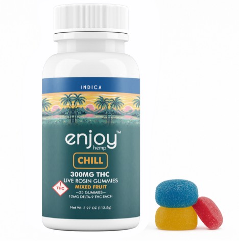 enjoy hemp live rosin d9 gummies for chill mixed fruit 300mg
