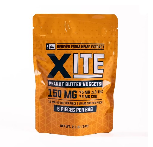 xite d9+cbd 5 pack peanut butter nuggets 150mg