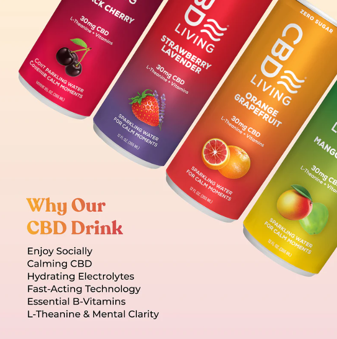 cbd living orange grapefruit sparkling water 30mg single
