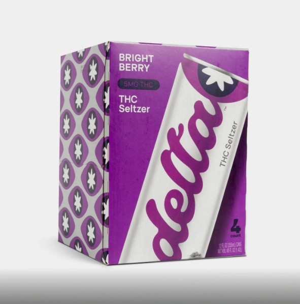 delta bright berry light cannabis water 5mg 4 pack