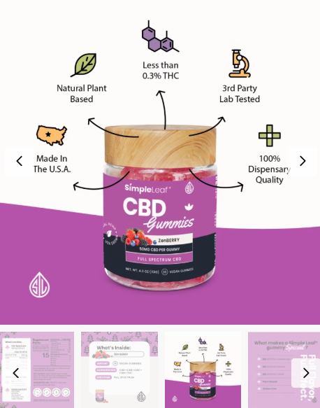 simple leaf zenberry cbd gummies 50mg