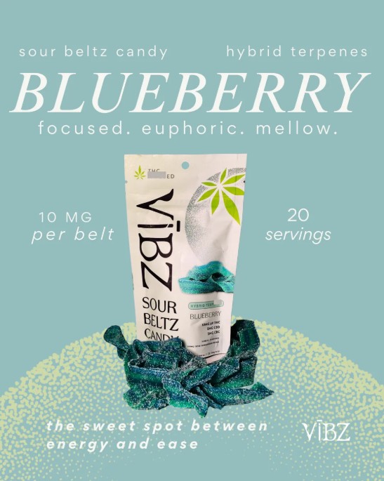 vĪbz blueberry sour beltz cbg+cbc+thc 10mg