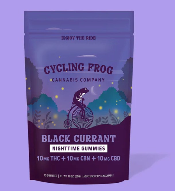 cycling frog black currant nighttime gummies thc 10mg 10 count