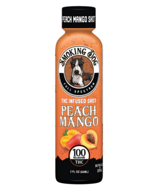 smoking dog peach mango thc shot 100mg
