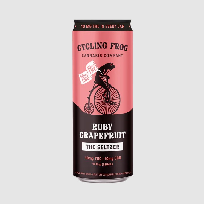 cycling frog ruby grapefruit cbd+thc seltzer 10mg 6 pack