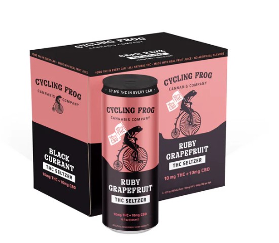 cycling frog ruby grapefruit cbd+thc seltzer 10mg 6 pack