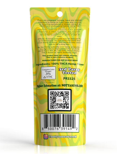 not ya son's weed california octane thca pre roll 1.5g 2 pack