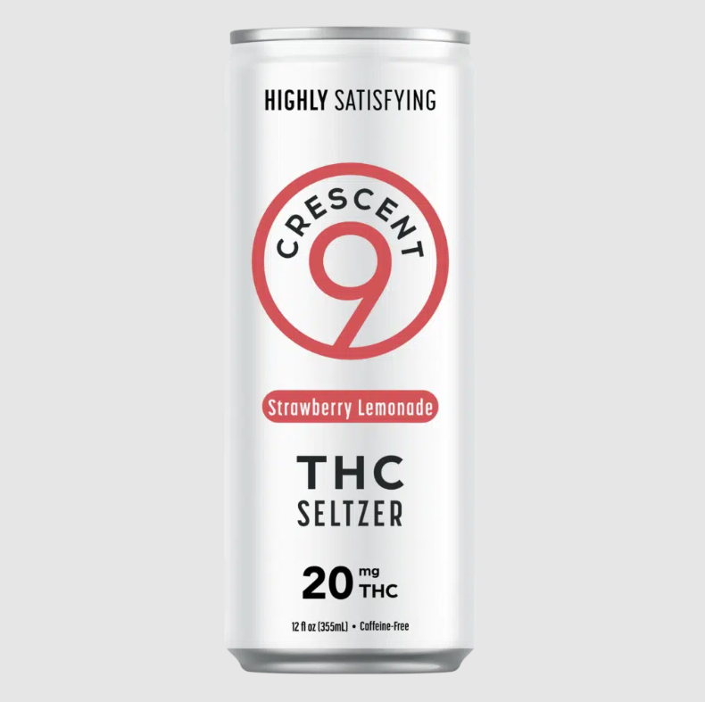 crescent canna strawberry lemonade seltzer thc 20mg