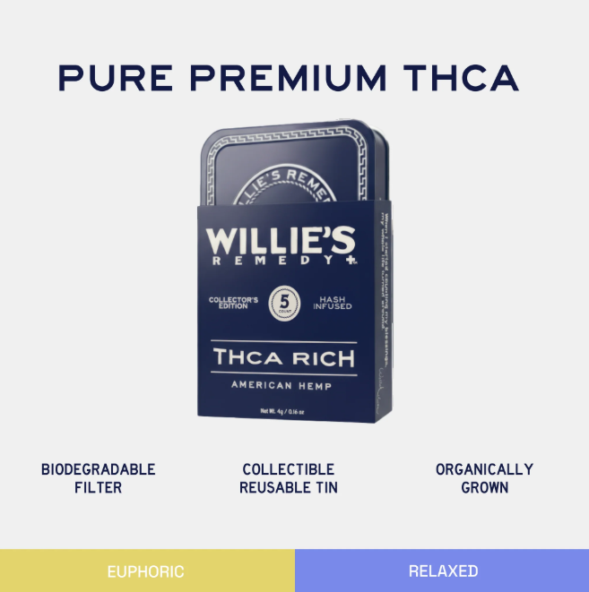 willie’s remedy hemp smokes thca 10 count