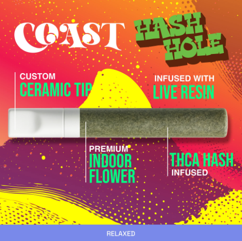 coast smokes thca hash holes blunt 2g indica
