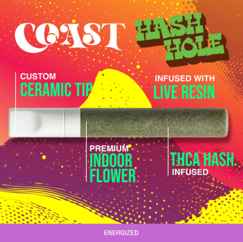 coast smokes thca hash holes blunt 2g indica