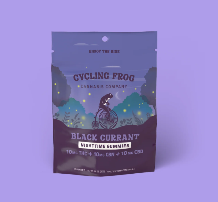 cycling frog guava strawberry + sour chem rosin cbg+thc gummies 10 count (copy)